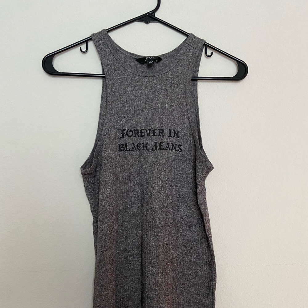 Grey Ribbed Obey Tunic